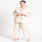 Pintuck Detail Linen Trouser image number null