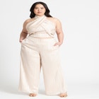 Metallic Stripe Wide Leg Pant image number null