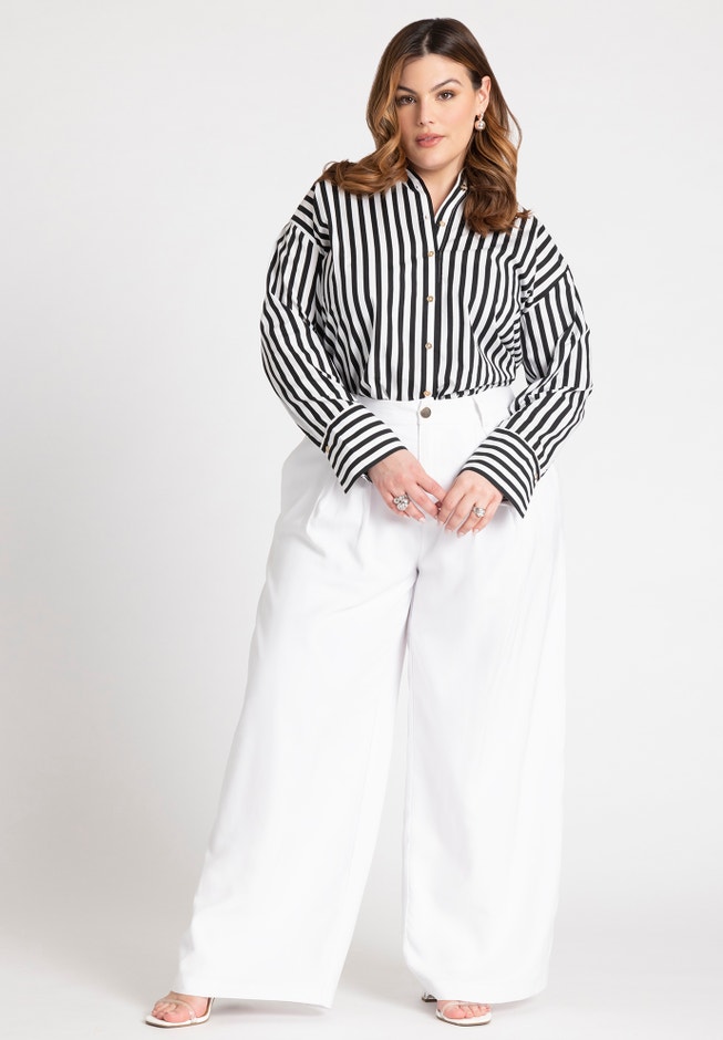 Preppy Striped Button Down image number null