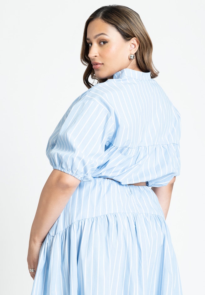 Striped Poplin Crop Top image number 1
