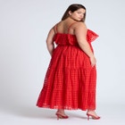 Ruffle Bodice Eyelet Maxi Dress image number null