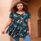 Plus Size Ultra Drape V-Neck Swing Tunic Top image number null