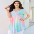 Plus Size Ultra Drape V-Neck Swing Tunic Top image number null