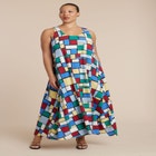 Printed Linen Trapeze Dress image number null