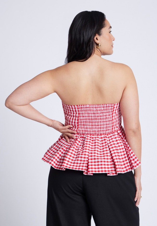 Gingham Peplum Top image number 1