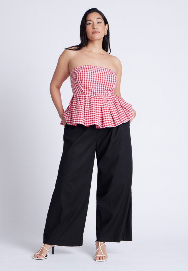 Gingham Peplum Top image number 2
