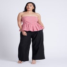 Gingham Peplum Top image number null