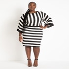 Crochet Wide Sleeve Striped Sweater image number null