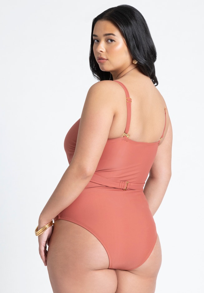 Braided Belt Strapless One Piece image number 3