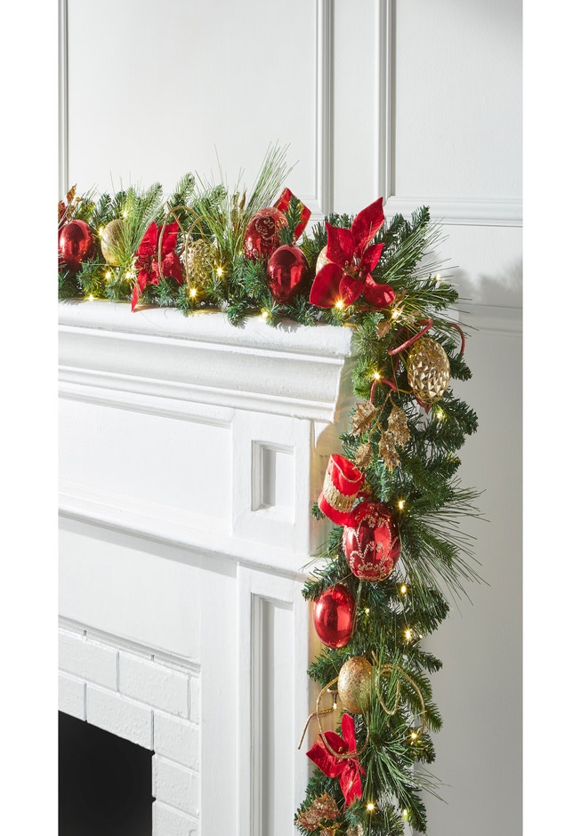 9' Pre-Lit Ribbon Garland image number 0