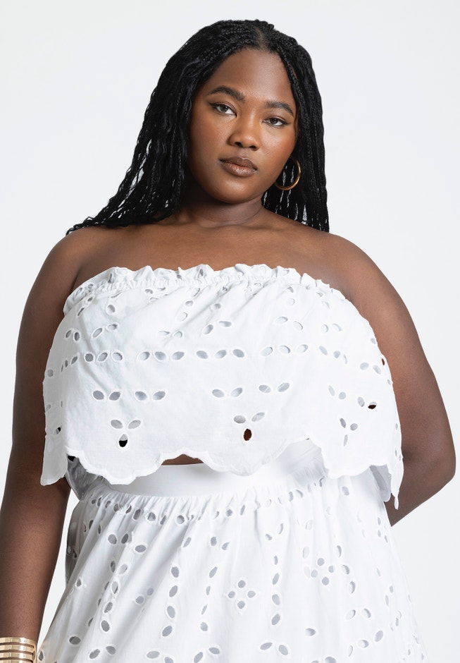 Scallop Eyelet Bandeau Top image number null