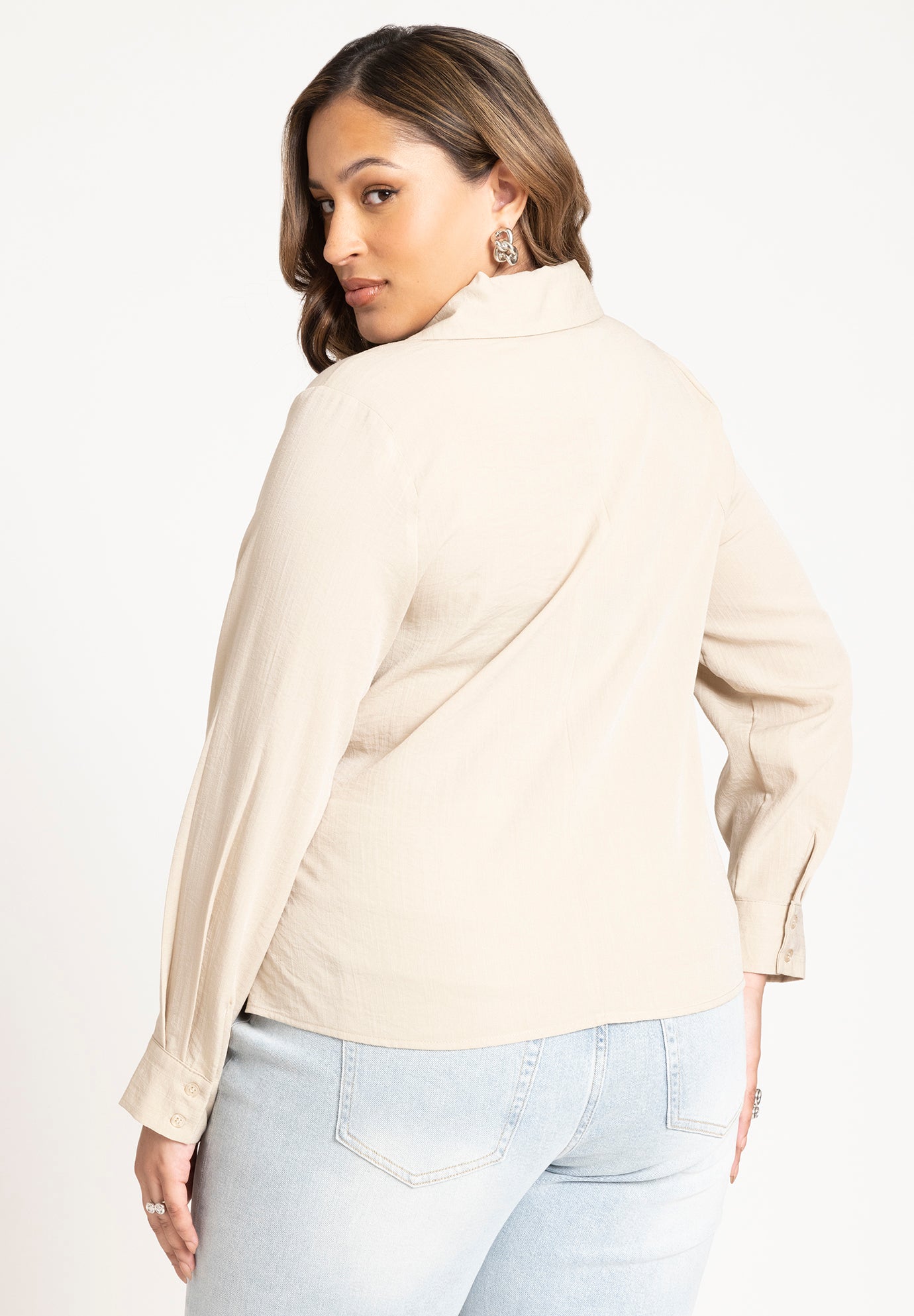 Hip Tie Collared Shirt image number 1