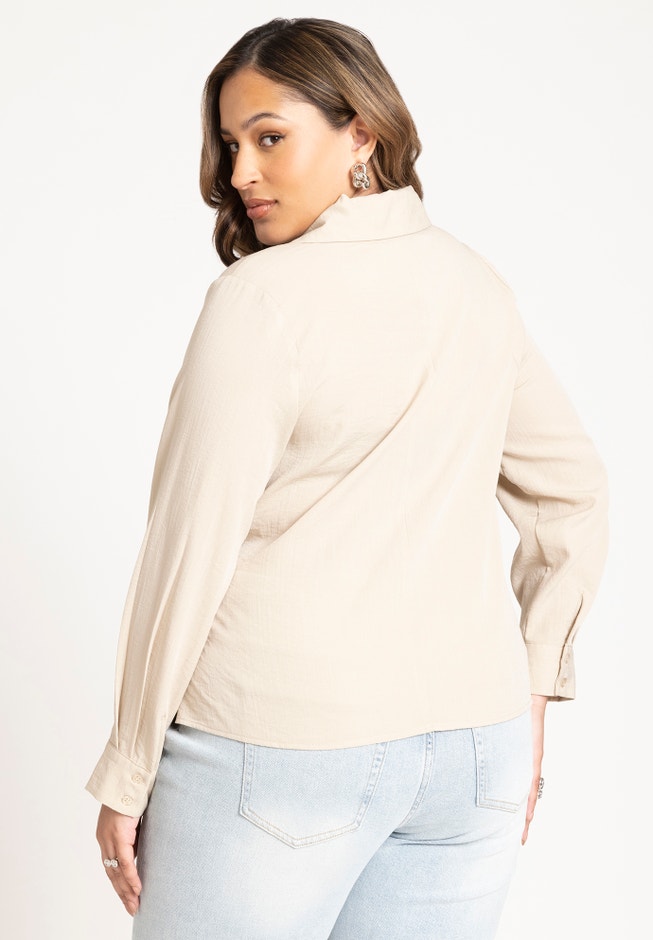 Hip Tie Collared Shirt image number 1