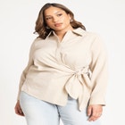 Hip Tie Collared Shirt image number null