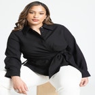 Hip Tie Collared Shirt image number null