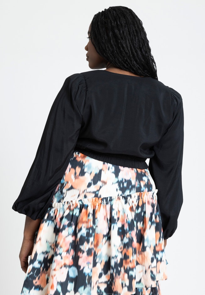 Puff Sleeve Crop Blouse image number 1