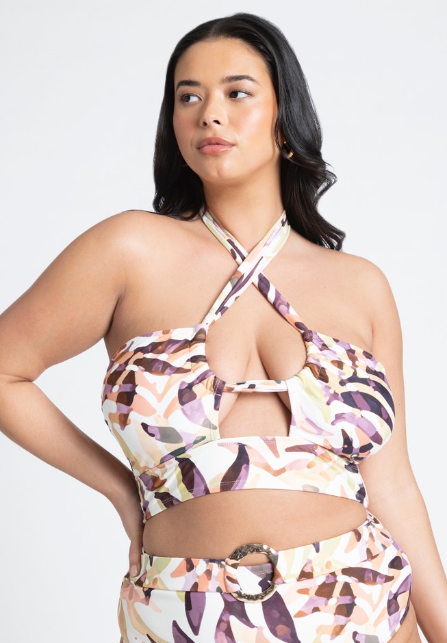 Cross Halter Bikini Top image number 0