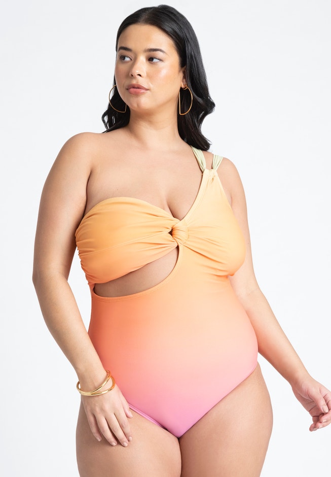 One Strap Cutout Detail One Piece image number 0