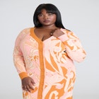 Intarsia Two Tone Cardigan Dress image number null