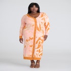 Intarsia Two Tone Cardigan Dress image number null