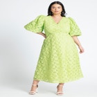 Textural Floral Maxi Dress With Pleats image number null