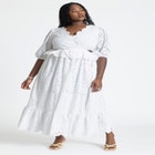 Ruffle Eyelet Maxi Dress image number null