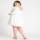 Puff Sleeve Linen Mini Dress image number null