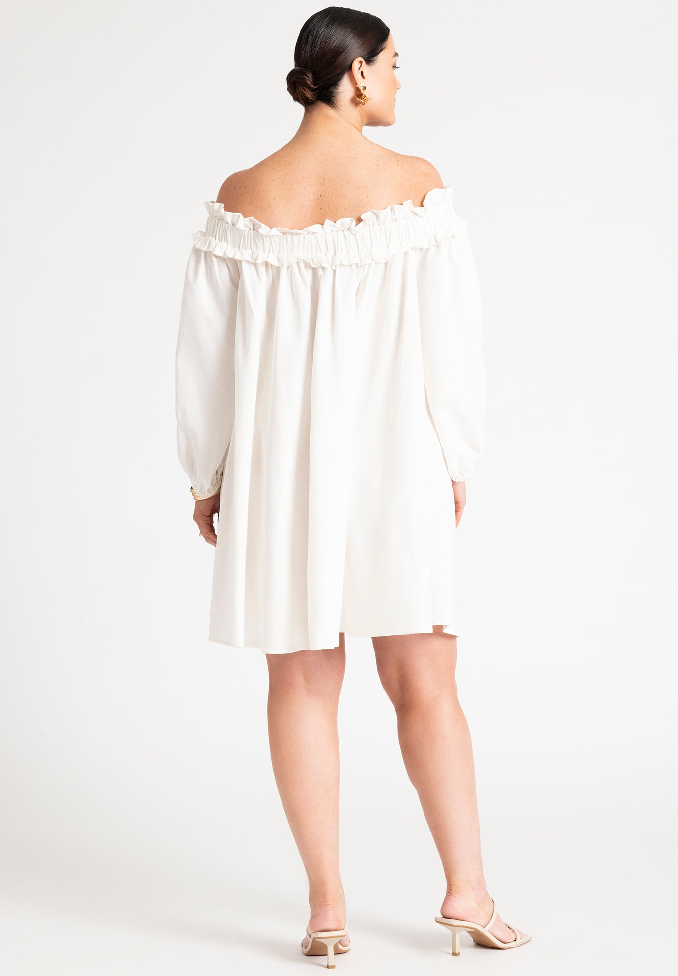 Ruffle Neckline Mini Dress image number 1