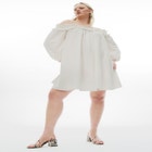 Ruffle Neckline Mini Dress image number null