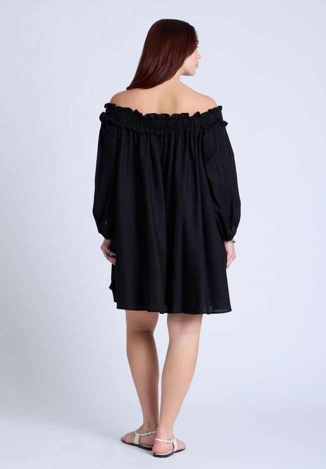 Ruffle Neckline Mini Dress image number 1
