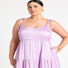 Tiered Satin Maxi Dress image number null