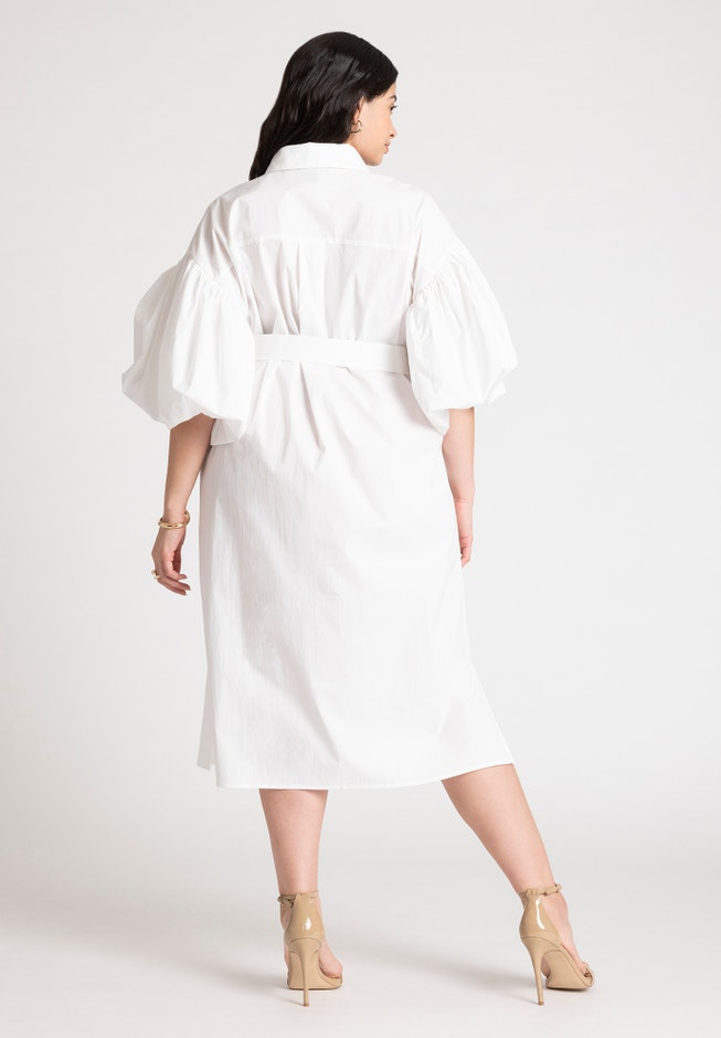 Balloon Sleeve Shirt Dress image number 1