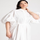 Balloon Sleeve Shirt Dress image number null