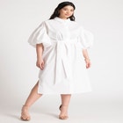 Balloon Sleeve Shirt Dress image number null