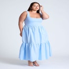 Mixed Fabric Tank Dress image number null