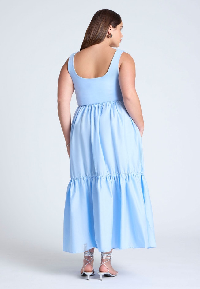 Mixed Fabric Tank Dress image number 2