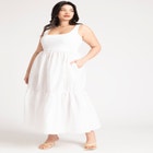 Mixed Fabric Tank Dress image number null