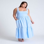 Mixed Fabric Tank Dress image number null