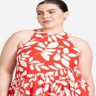 Printed Flare Skirt Maxi Dress image number null