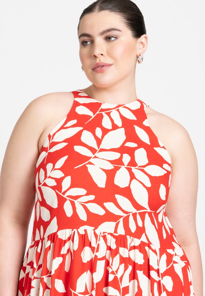 Printed Flare Skirt Maxi Dress image number 2