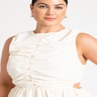 Shirred Bodice Midi Dress image number null