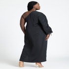 Gathered Sleeve Column Dress image number null