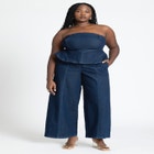 Denim Jumpsuit With Peplum image number null