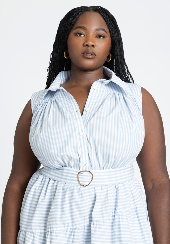 Asym Sleeveless Shirt Dress image number 2