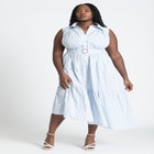 Asym Sleeveless Shirt Dress image number null