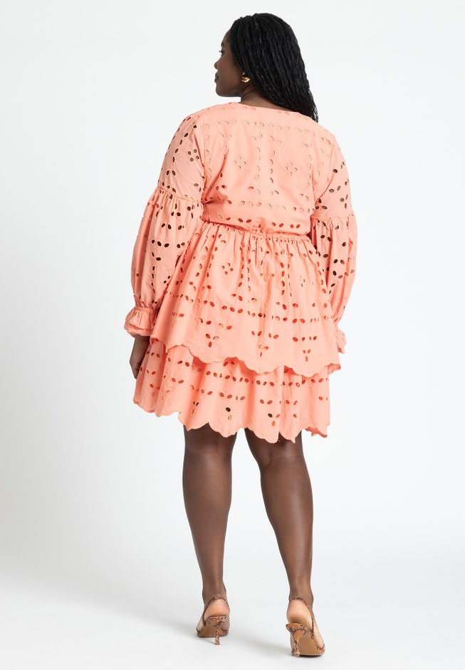 Eyelet Flare Mini Dress image number null