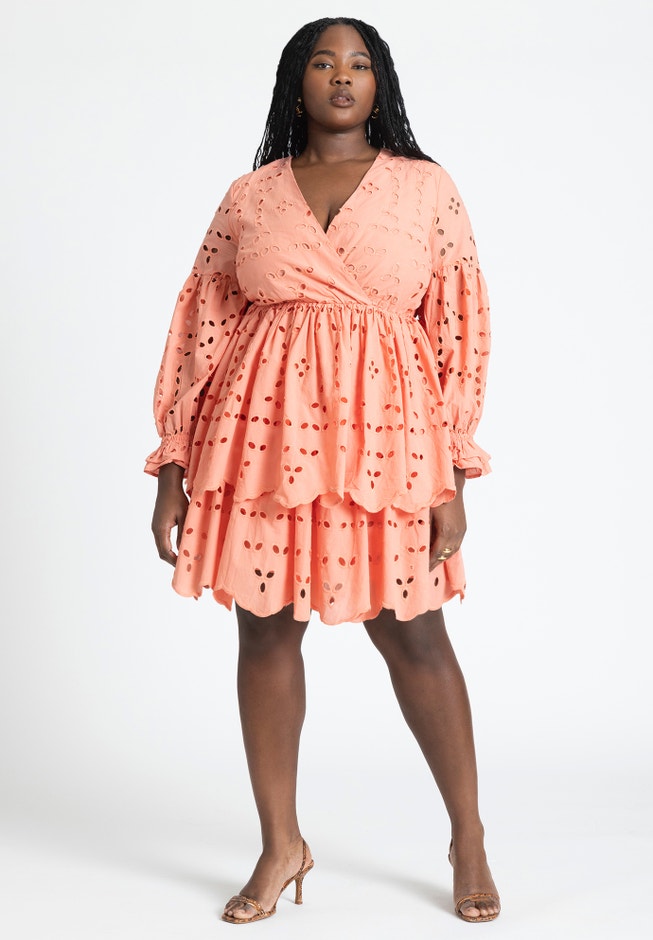 Eyelet Flare Mini Dress image number null
