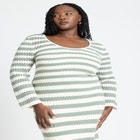 Striped Sweater Dress With Tie Back image number null