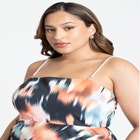 Printed Satin Bias Dress image number null