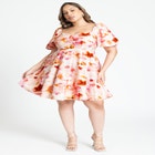 Puff Sleeve Sweatheart Mini Dress image number null